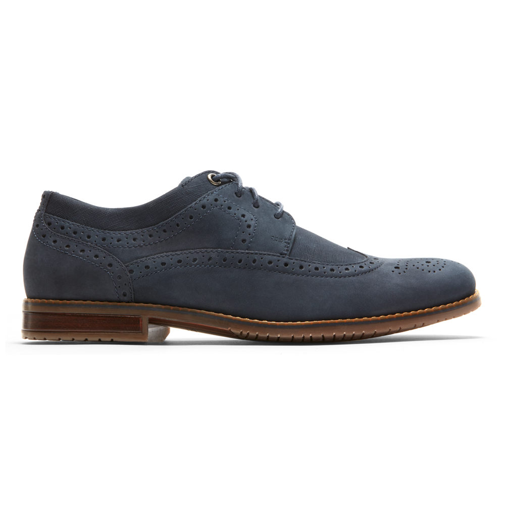 Rockport Mens Oxfords Navy - Style Purpose 3 Wingtip - UK 031-NMYPRX